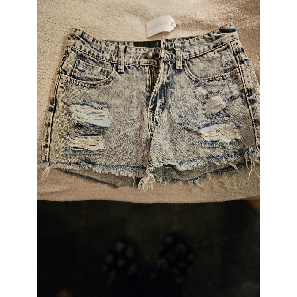 Distressed Cut Off Denim Shorts Ladies